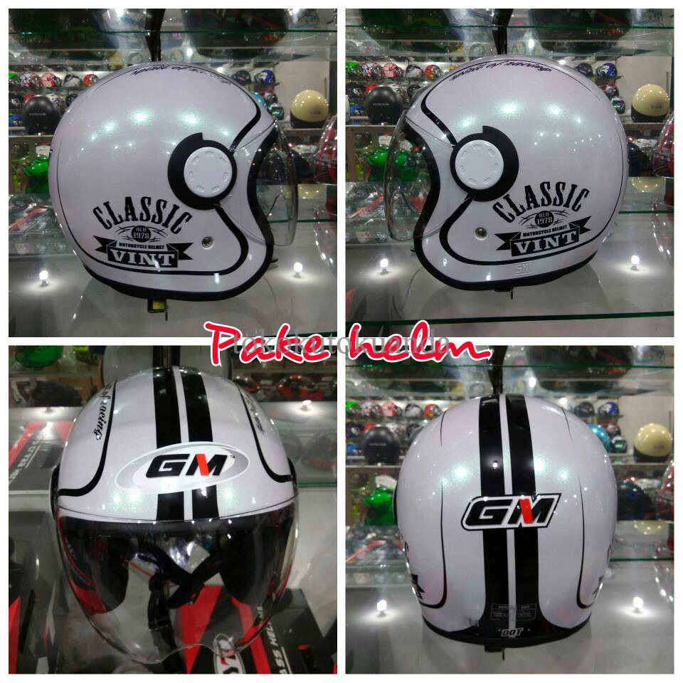 HELM GM VINT CLASSIC WHITE BLACK