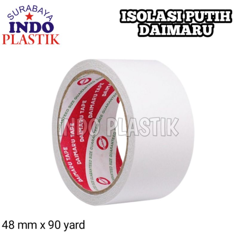 

selotip isolasi lakban daimaru warna putih plastik opp 100 meter