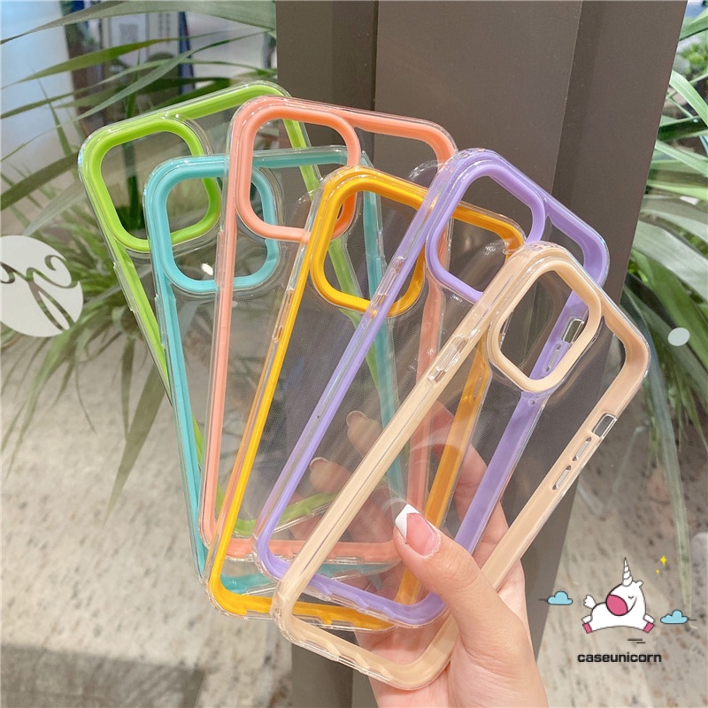 3 in 1 Soft Case Bumper Warna Permen Macaron Untuk Realme C21Y C15 C12 C25Y C11 C25 C25s C20 C20A C3 Realme 6i 5 5s 3 Lapis