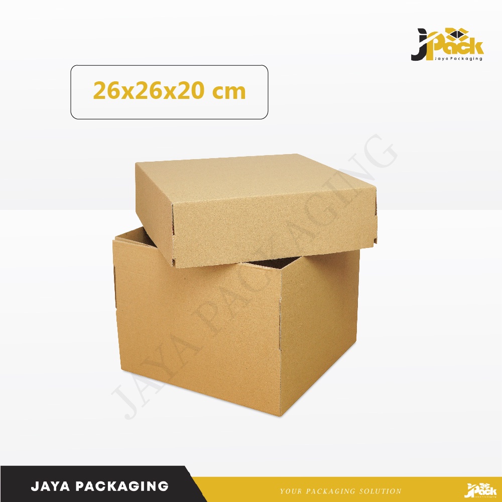 

Box Packing 26x26x20 cm (Pelangi 1 Top/Bot) Tart/Puding/Kardus/Karton/Paking