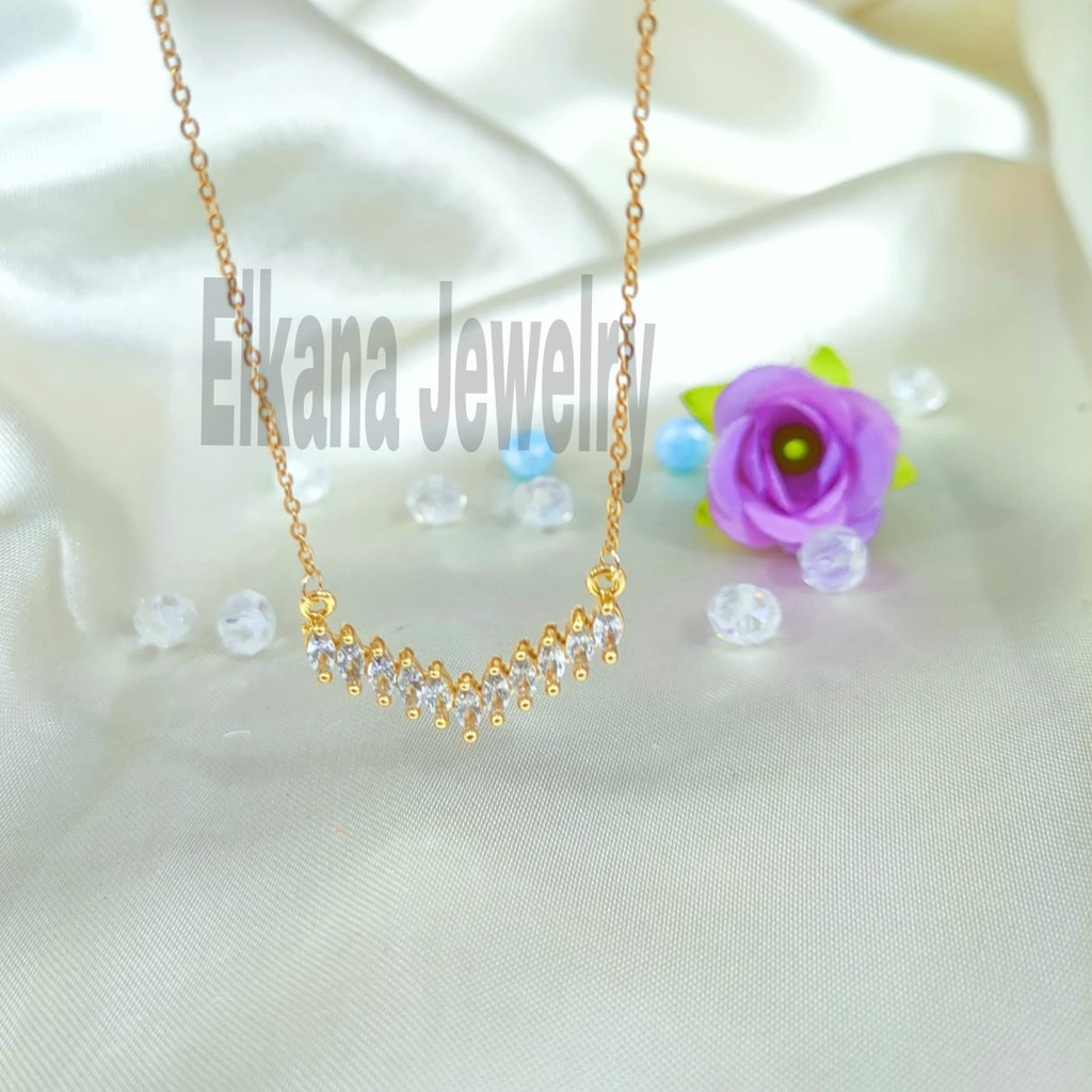 KALUNG&amp;GELANG VIRAL!! FUJI PERMATA DIAMOND DESAIN SUPER SIMPLE ELEGAN PERHIASAN EMAS KOREA ANTI KARAT&amp;ANTI KUNTUR TERBAIK