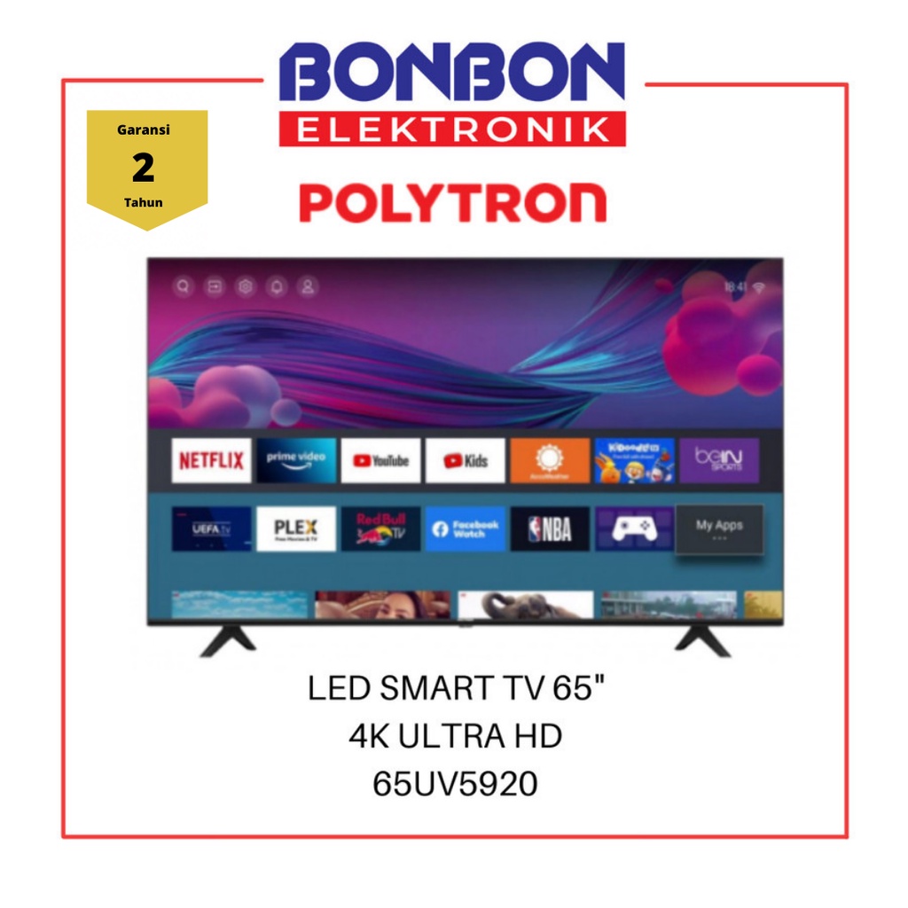 Polytron LED Smart TV 65 Inch 65UV5920 4K Ultra HD UHD