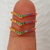 cincin V warna warni rainbow emas 70% 700 70 %