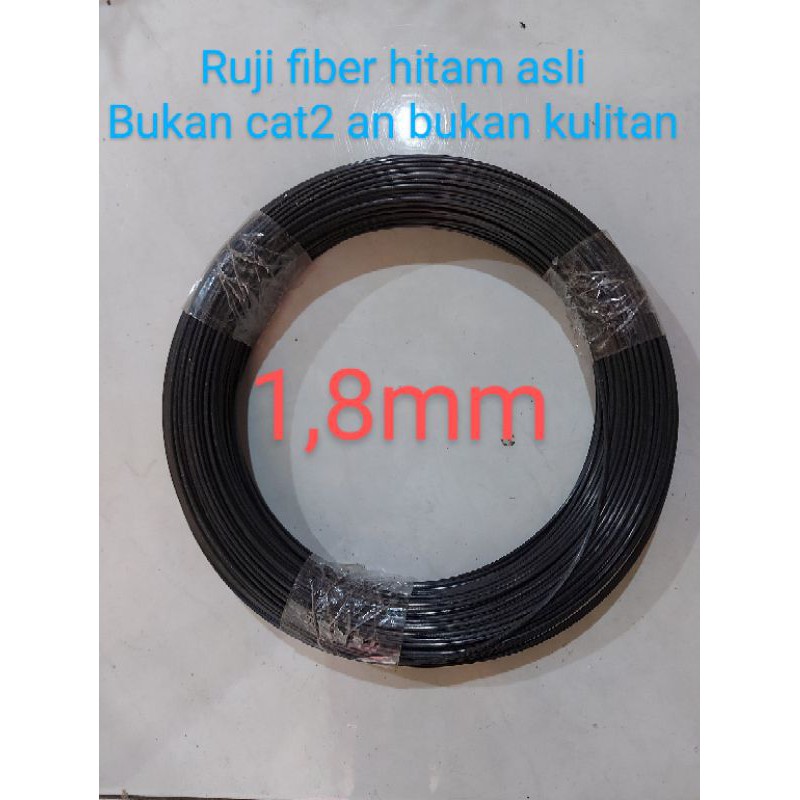 Ruji jeruji fiber roll warna hitam ukuran 1,8 mm ruji fiber hitam