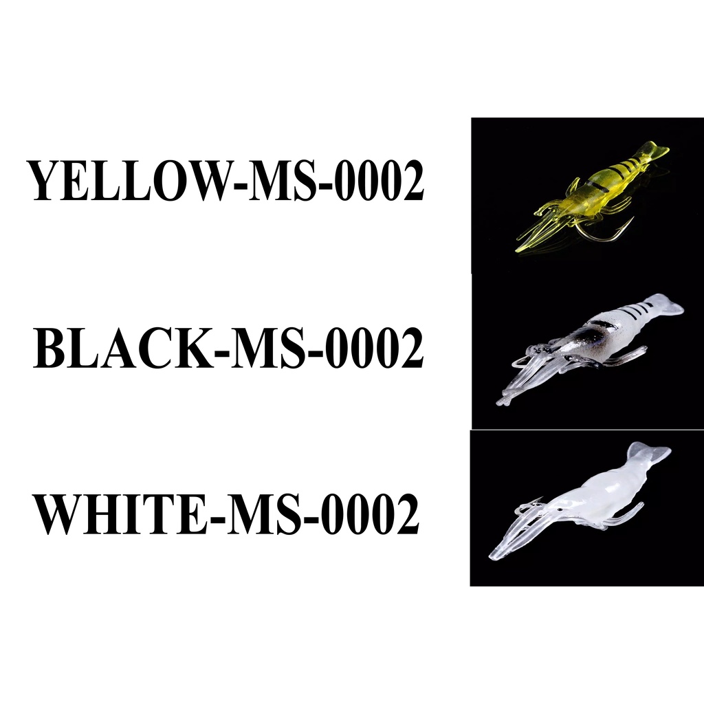 5pcs Umpan pancing bentuk Udang/udangan kecil menyala dalam gelap/umpan pancing laut pinggiran air t