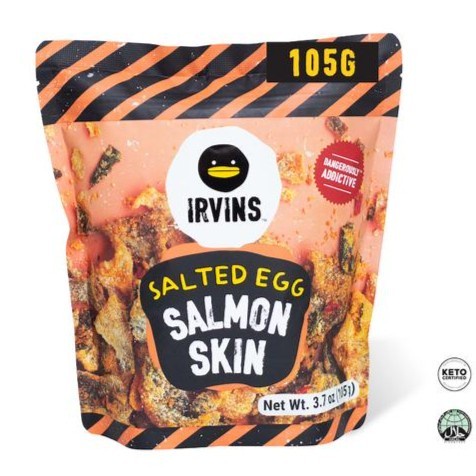 Irvin Salted Egg Salmon Skin 105 gram / Irvin Kulit Salmon Telor Asin