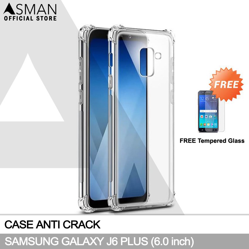 Anti Crack Samsung Galaxy J6 Plus (6.0&quot;) | Soft Case Anti Bentur + FREE Tempered Glass