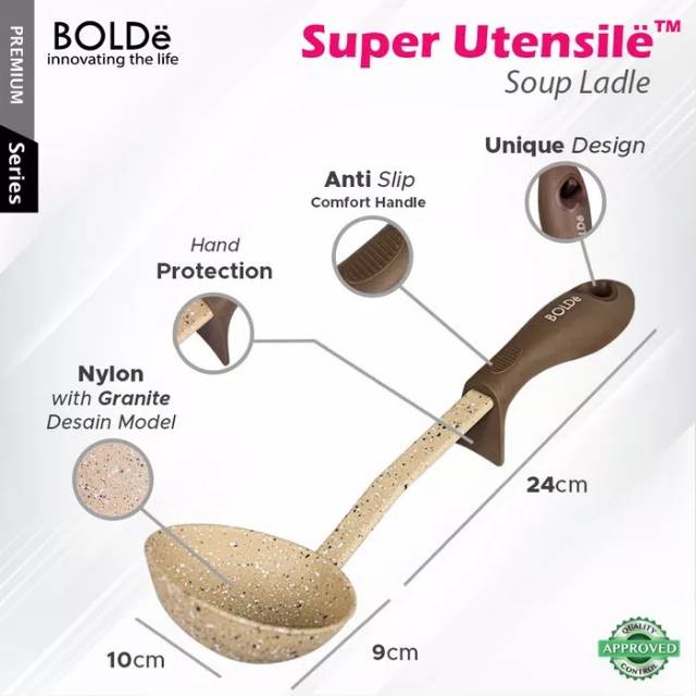 BOLDE SUPER UTENSILE SPATULA BIEGE SOTIL SUTIL SODET WAJAN NYLON SUTIL SKIMMER SLOTTED TURNER SOUP LADLE SPATULA