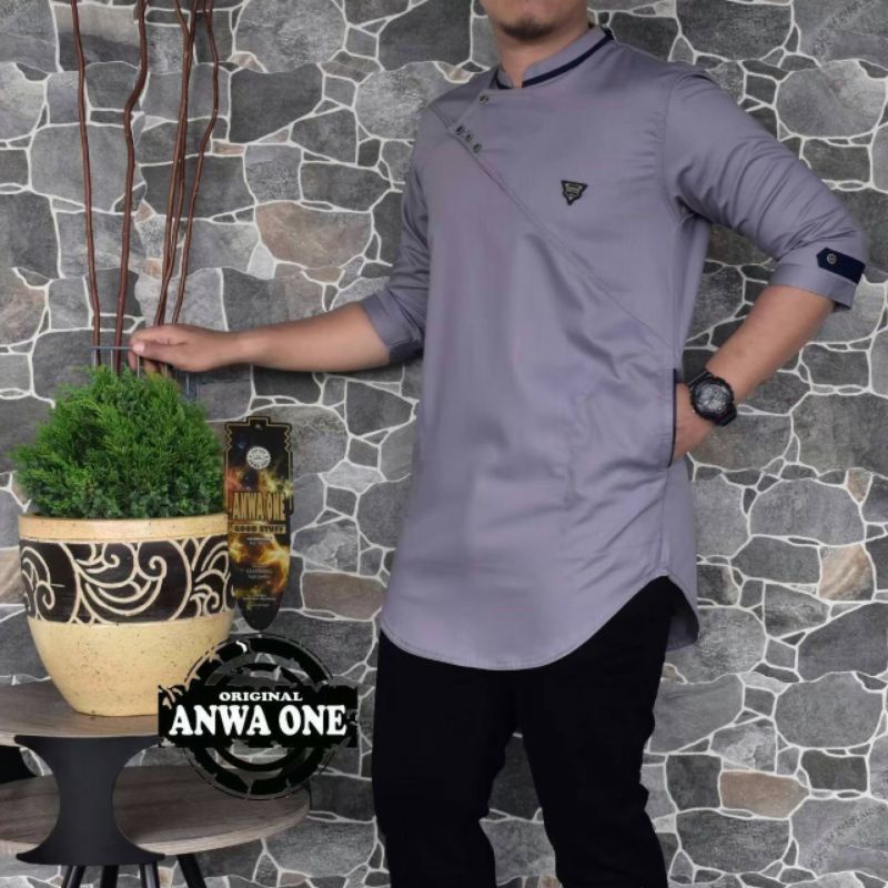 BAJU KOKO PAKISTAN PRIA ORIGINAL ANWA ONE MODEL KANCING SAMPING MURAH