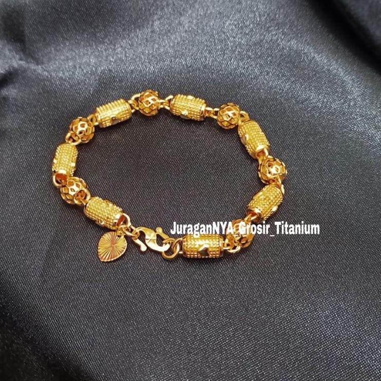 Harga Terjamin TITANIUM GELANG BAMBU BOLA LOVE ULIR+CINCIN ANTI KARAT LAPIS EMAS 23K TERKINI