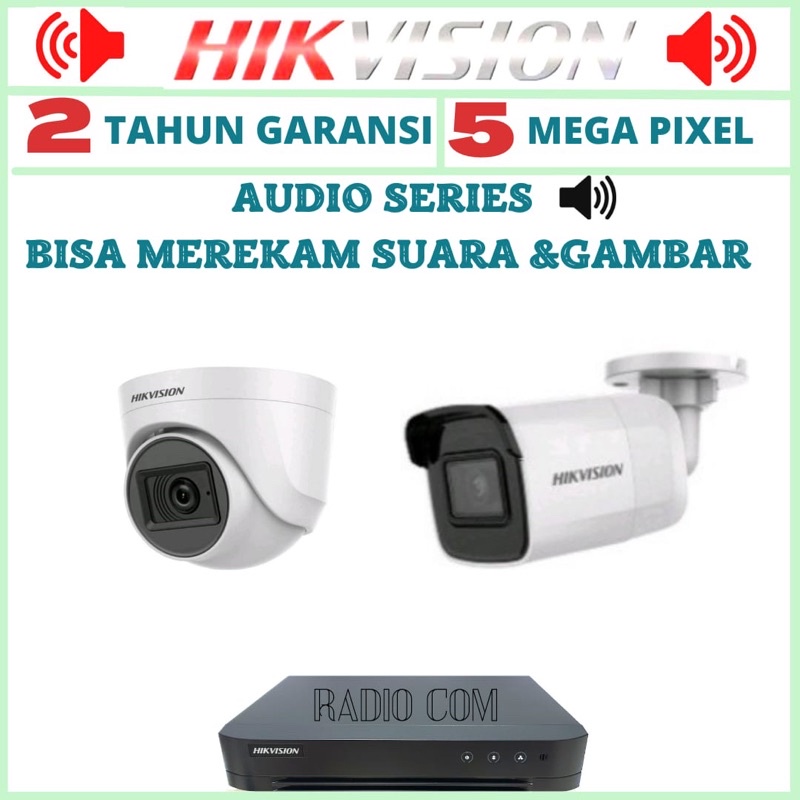 PAKET CCTV HIKVISION 4 CHANNEL 2 KAMERA 5MP AUDIO SERIES