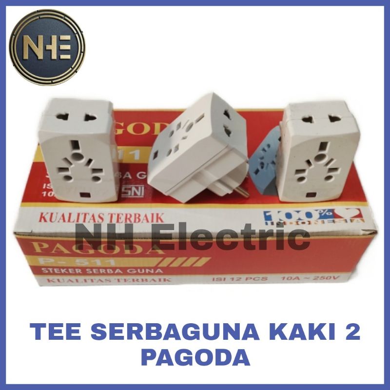 T Serbaguna K 2 Pagoda - Steker T Kaki 2 Pagoda - Steker T  Arde 3 In 1 - Colokan T Serbaguna Luar Negeri