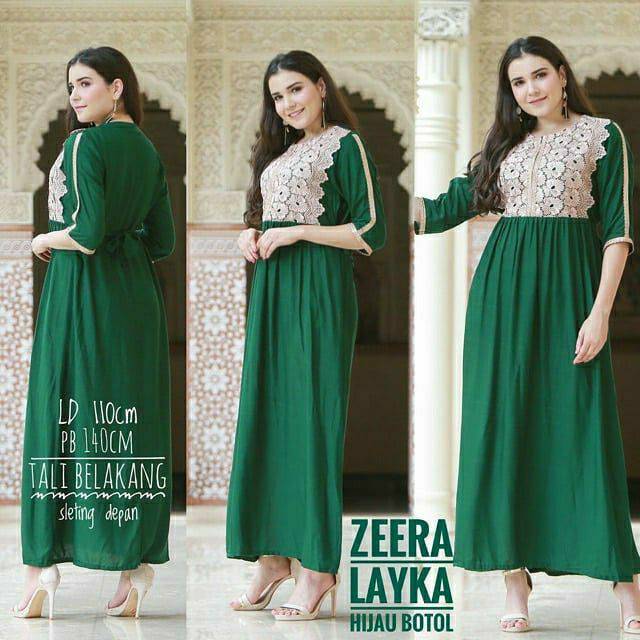 Gamis zera layka renda dada muslim