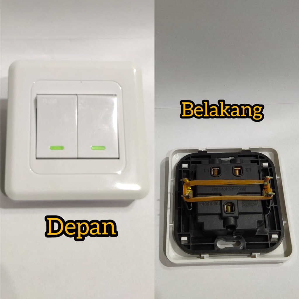 Saklar Engkel Double Inbow Saklar Seri Dua Tombol Tanam IB Dutron