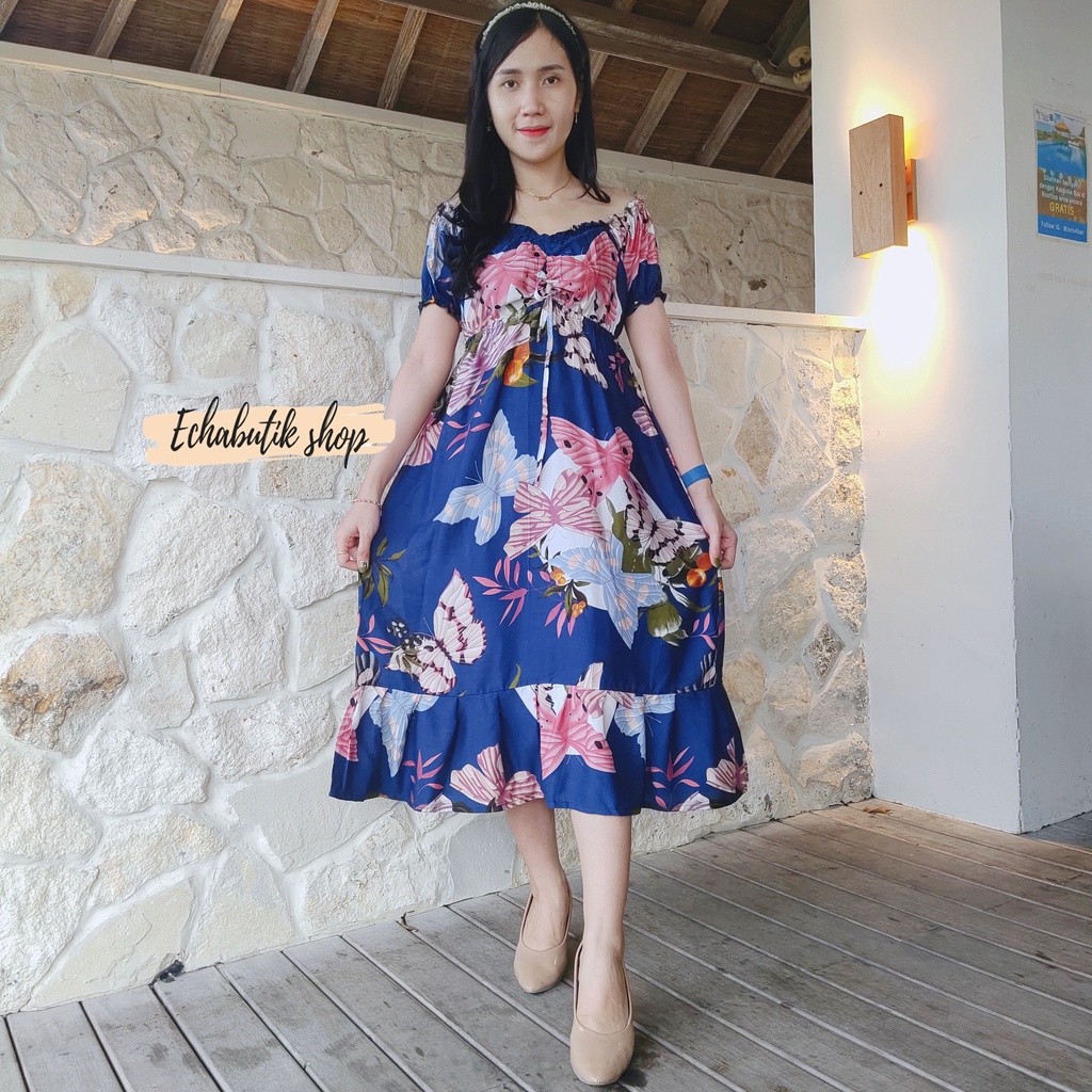 DASTER/DRES CASANDRA POLOS BALI-KUPU NAVY