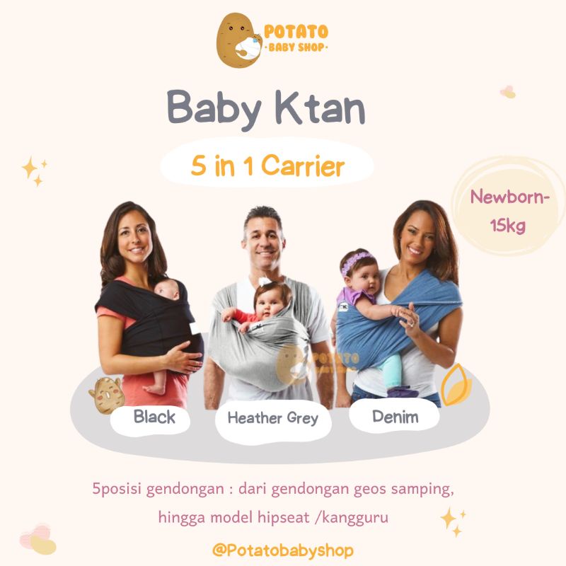 Baby Ktan Baby Carrier / Gendongan Bayi K’tan Original Organic Breeze