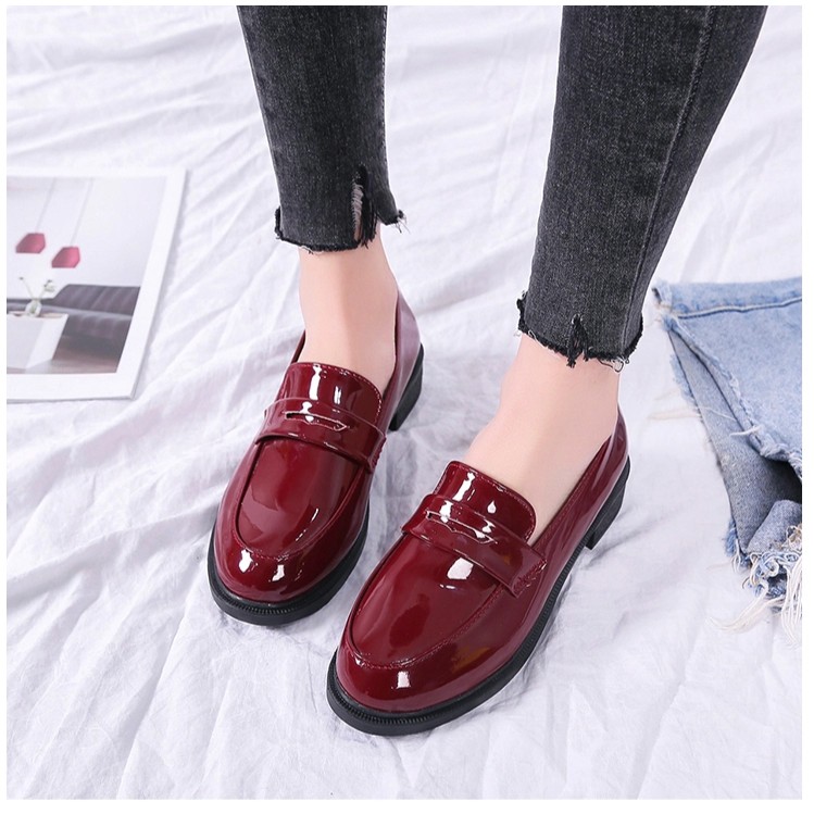 SEPATU DOCMART LOEFERS GLOSY KASUAL / SEPATU WANITA KERJA STYLE RS 011