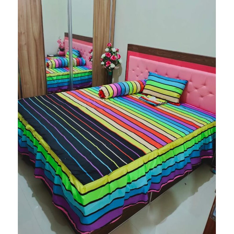 sprei rumbai rainbow
