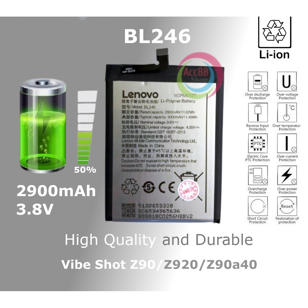 Batre Baterai Battery Original BL246 , BL-246 Vibe Shot Z90 , Z920 , Z90a40