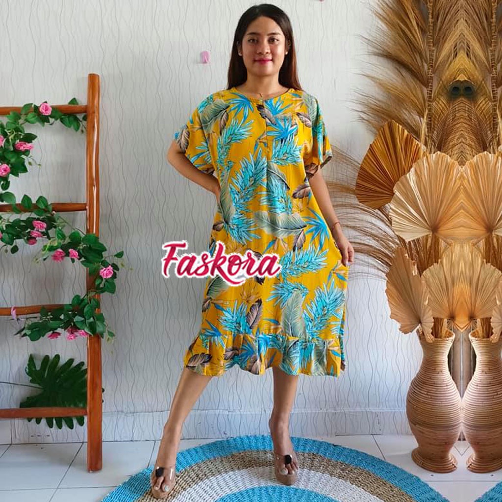 Daster Kekinian Viral Murah / Daster Bali Jumbo Polos Kuas / Daster XL Murah Panjang