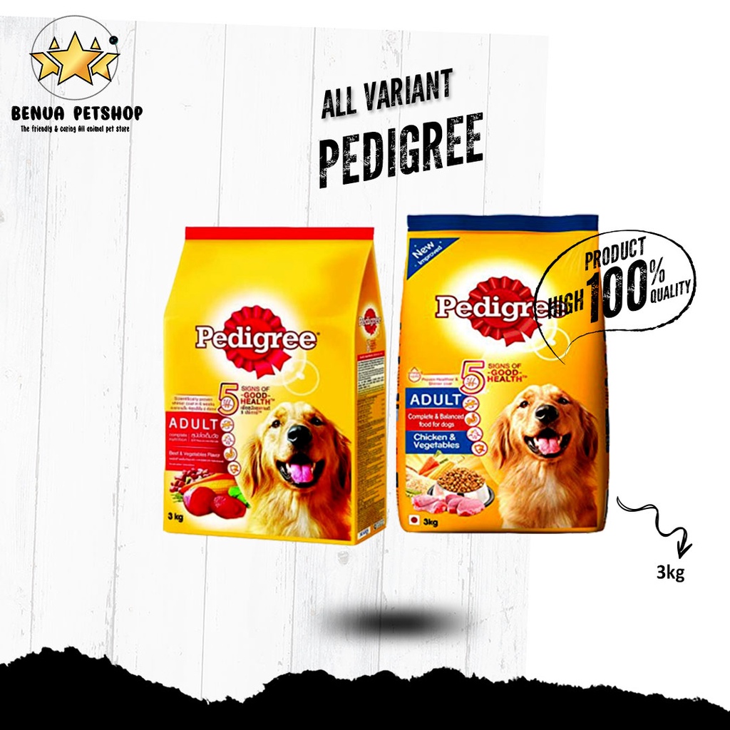 Makanan Anjing Pedigree 3kg ALL VARIAN