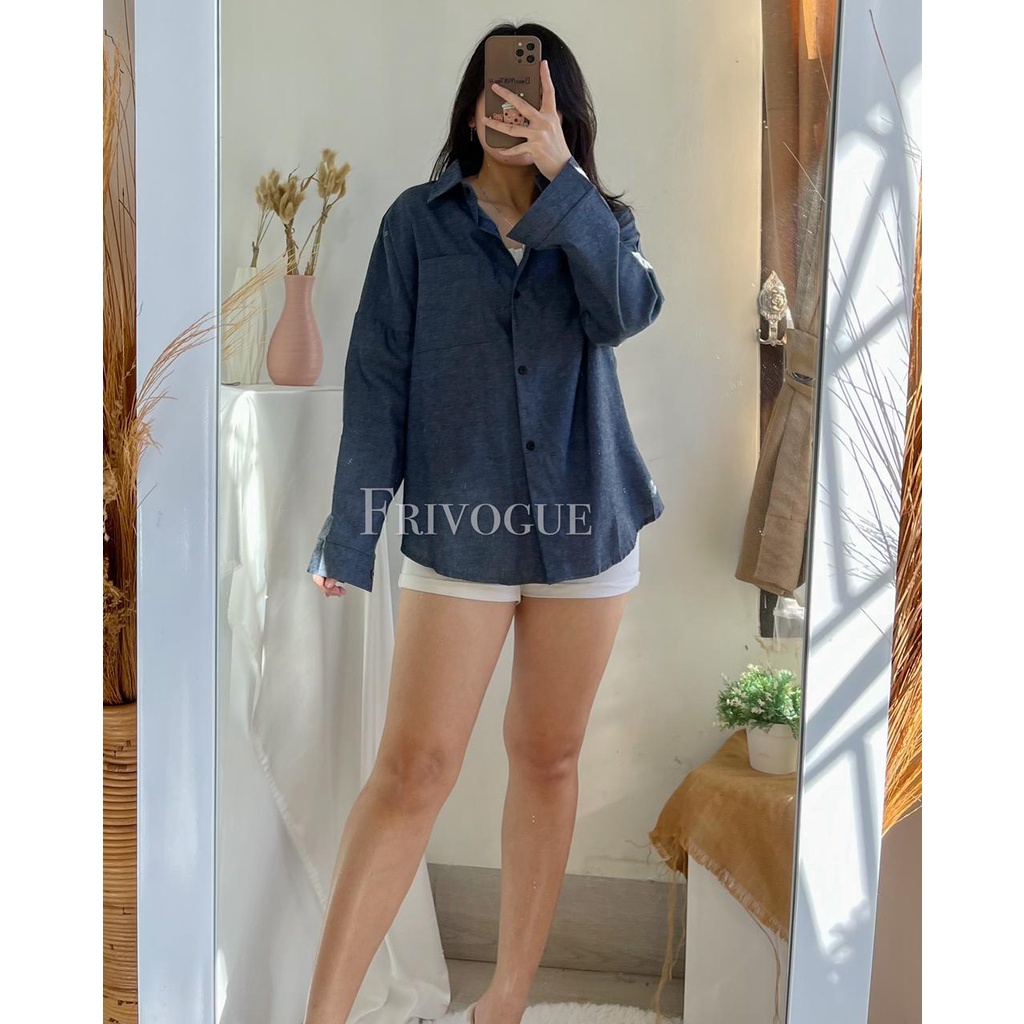 (IMPORT) Denim Oversized Shirt | TOP