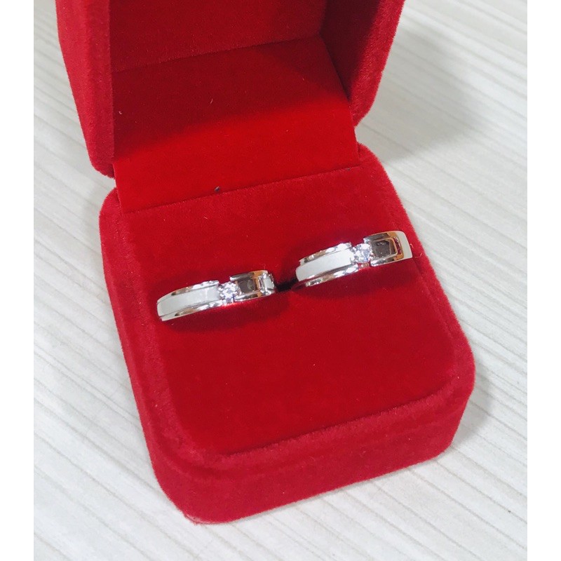 CINCIN PERMTA PASANGAN SILVER925 /LAPIS EMAS PUTIH ASLI /CPP018