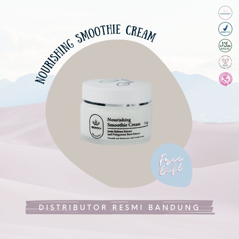 [DISTRIBUTOR RESMI] NOURISHING SMOOTHIE CREAM MOISTURIZER KRIM WAJAH PAGI MALAM BY HIQWEEN (FREE GIF