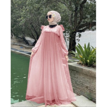 Baju Gamis Muslim Terbaru 2021 2022 Model Baju Pesta Wanita kekinian Bahan Velvet Kondangan remaja