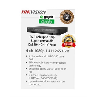 Dvr hikvision 4ch ds7204HQHI-k1/e full hd suport 5mp