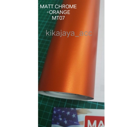 SKOTLET ORANGE DOFF METALIK STIKER SKOTLET MOTOR MOBIL ORANGE MATT CHROME STIKER LEMARI AQUARIUM  MA