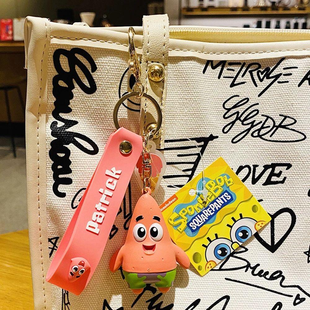 Agustinina Kartun Gantungan Kunci Kreatif Perempuan Krabs Bos Hadiah Patrick Star Squidward Alloy Key Lanyard