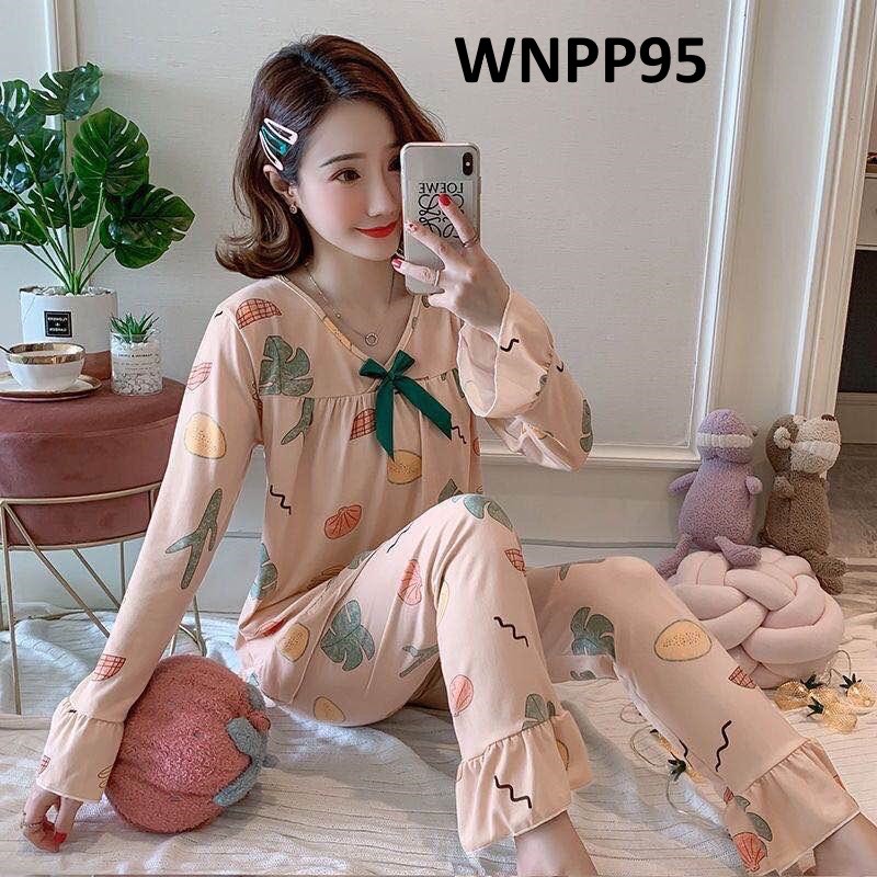 Piyama Wanita Baju Tidur Wanita Lengan Panjang Celana Panjang Motif