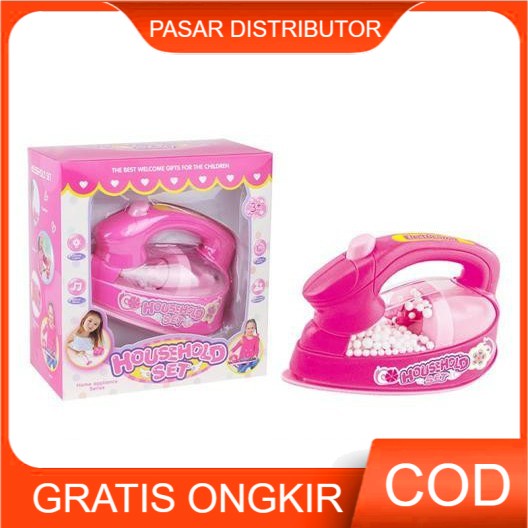 Mainan Anak Household Set Setrikaan Iron Setrika Mini Appliance Pink Strika Mainan Anak Strika Mini