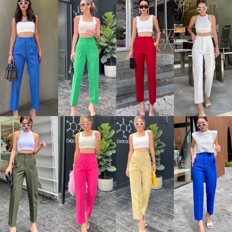 (LABEL BANGKOK MEDAN)READY CELANA GABY 7/9 HW PROMTHONG PART 1 IMPORT BANGKOK FASHION PANTS WANITA M
