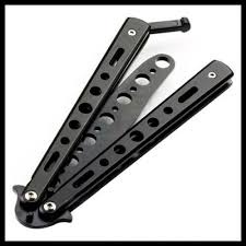 Balisong Pisau Lipat Tumpul Buat / Untuk Latihan Training Portable Knife - bahan metal dan kuat - Pi