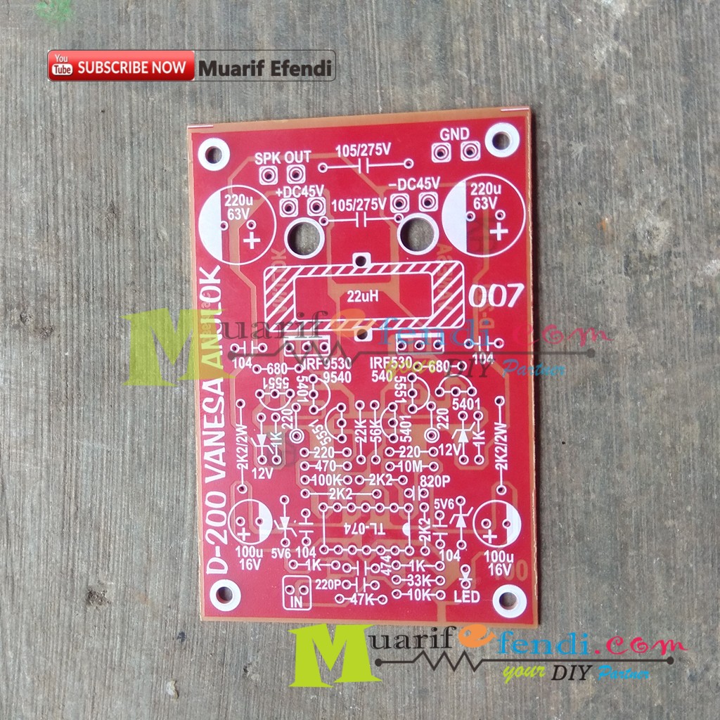 Jual PCB Power Amplifier Class D D200 mini 200watt FET IRF9530 IRF530