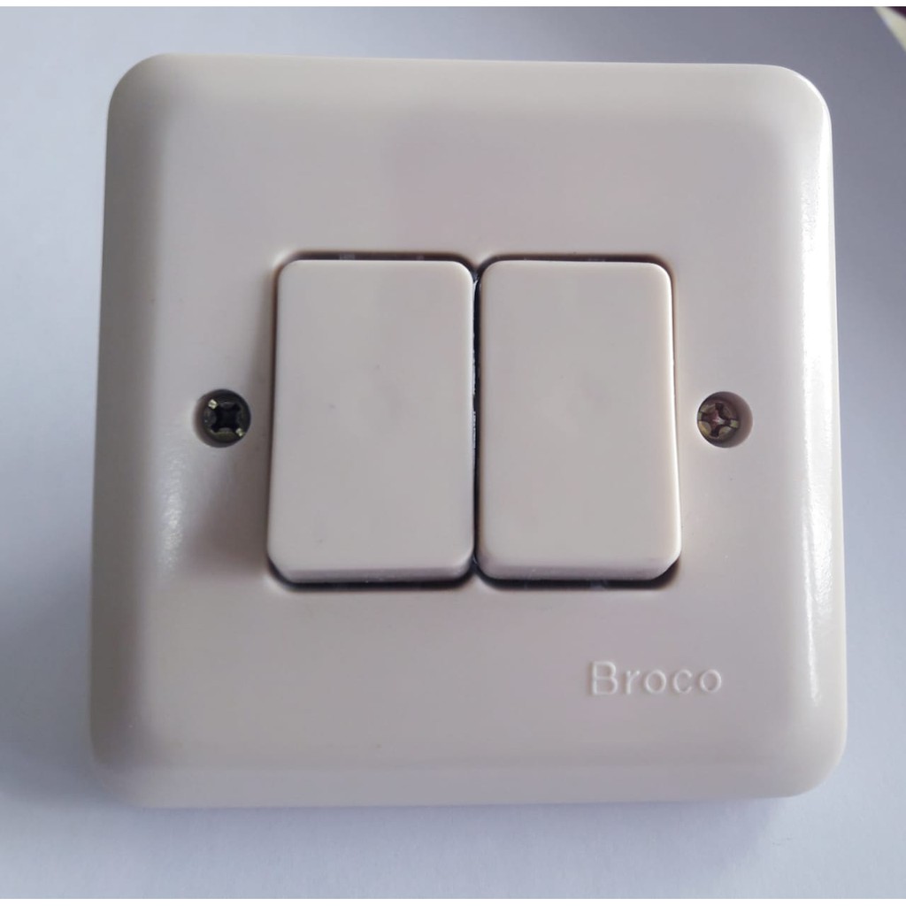 Sakelar Engkel 2 Saklar Lampu rumah Seri 2tombol Broco Broko Tanam Inbow