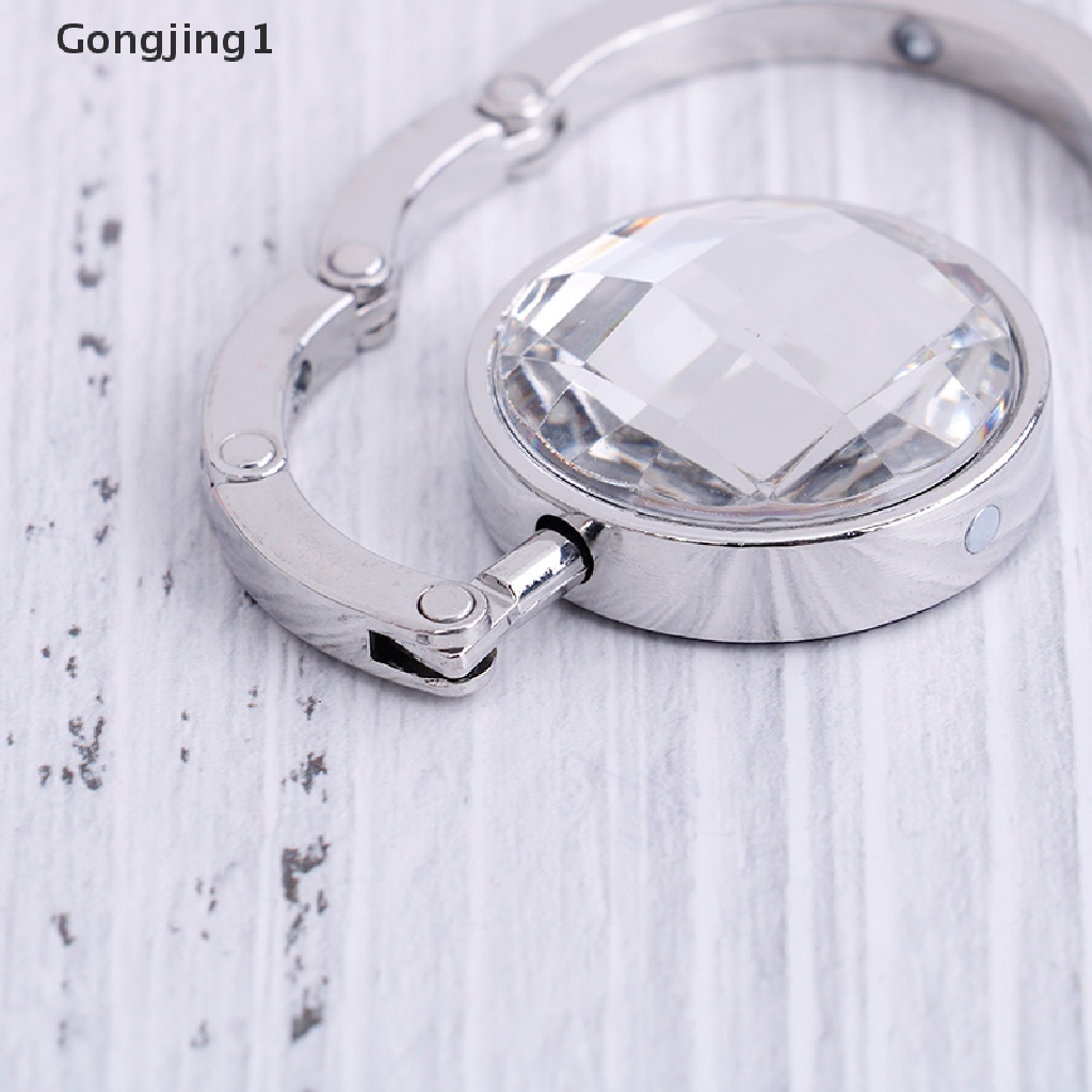 Gongjing1 Kait Gantungan Tas Handbag / Dompet Lipat Portable Bahan Alloy Hias Kristal