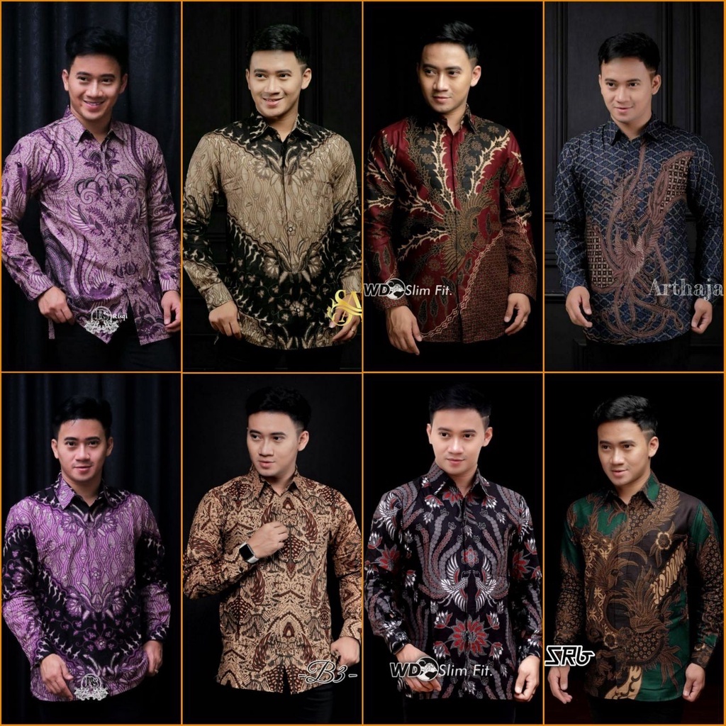 kemeja batik lengan panjang size m l xl xxl xxxl