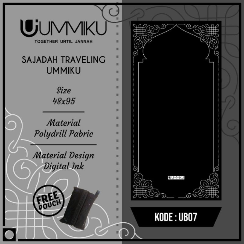 Sajadah Travel Anak UMMIKU / Sajadah Lipat Motif Anak Anak / Sajadah Travelling-Basic 7