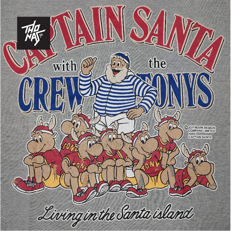 kaos vintage ⁣⁣CAPTAIN SANTA With The Crew⁣ L