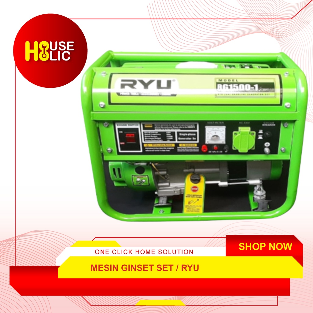 RYU Mesin Genset Ginset 1000 Watt RG 1500-1 / Gasoline Generator Set