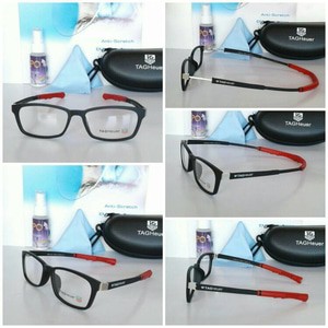 FRAME KACAMATA TAG HEUER 0520 BLK-RD/KACAMATA MINUS/KACAMATA OLAHRAGA.