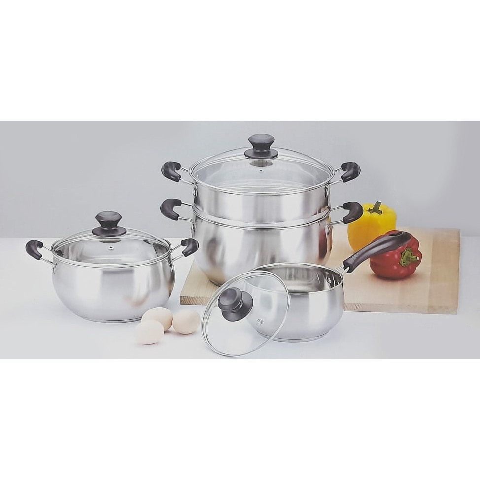 PANCI SET COOKWARE STAINLESS 3PCS
