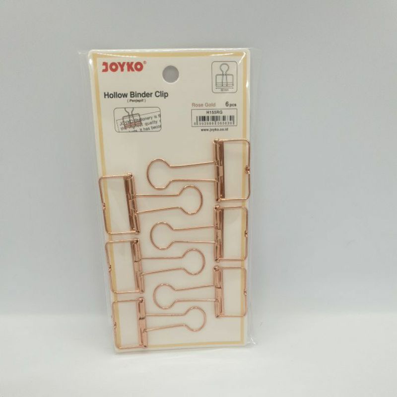 

hollow binder clip 155 joyko rosegold / penjepit