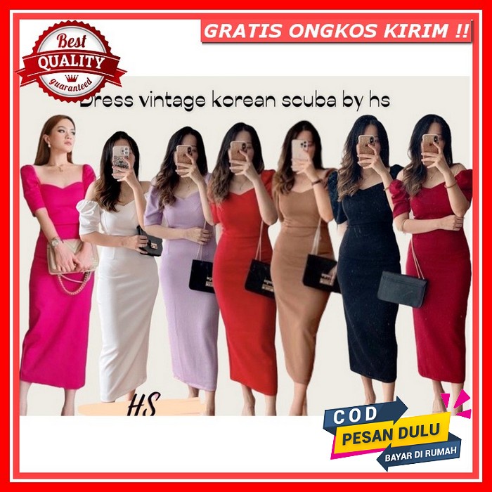 Kairos Store Dres 9002 Dress Katun Import Laser Baju Dres Natal Wanita Midi Deres Dress Imlek Dress 