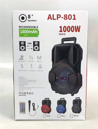 (COD) SPEAKER BLUETOOTH ALP-803 SPEKER PORTABLE SUPER BASS PREE MIC KARAOKE