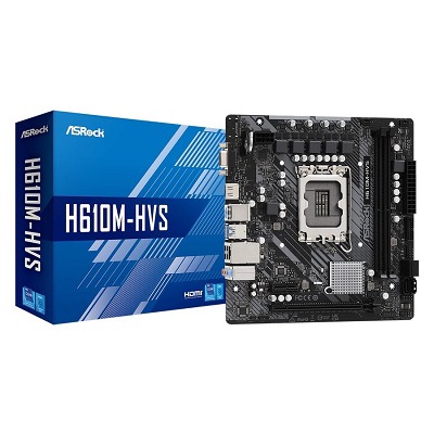 Motherboard ASROCK H610M-HVS (LGA1700, H410, DDR4, USB3.2, SATA3) Garansi Resmi