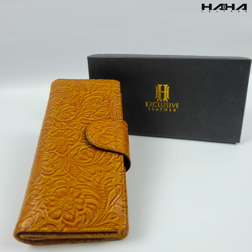 AZANA Dompet kulit kulit sapi 24 Slot kartu Cewek Wanita Perempuan - Originale Leather Wallet